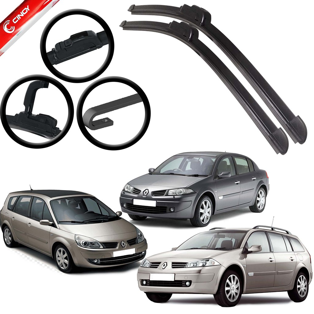Par Palheta Silicone Limpador Parabrisa RENAULT Megane Scenic Megane Grand Tour