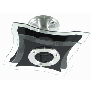 Luminária Plafon Vidro Preto Teto Quarto Sala Cozinha Banheiro Mesa Corredor Fixo Lustre p LED