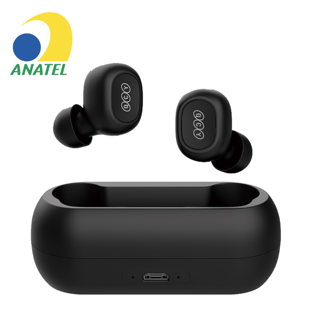 Fone QCY T1C TWS Bluetooth 5.1 com Case de Carregamento 380 mAh
