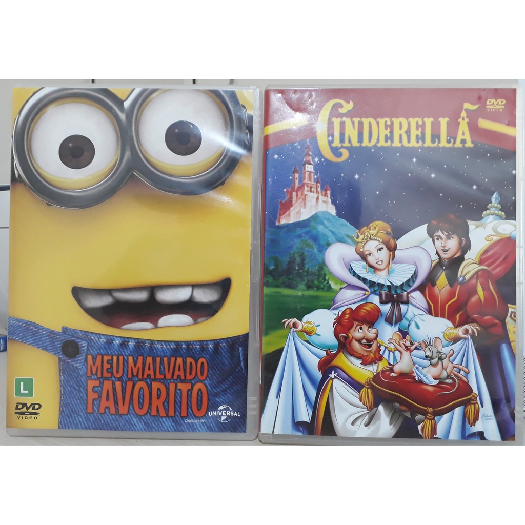 Lote Dvd Meu Malvado Favorito Minions Gru Extras + Cinderela dreamworks