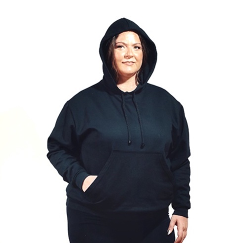 Moletom Casaco Canguru Plus Size Grande Feminino Sem Estampa  Blogueira Moda Tendência Atacado G3 G4 G5 G6 G7