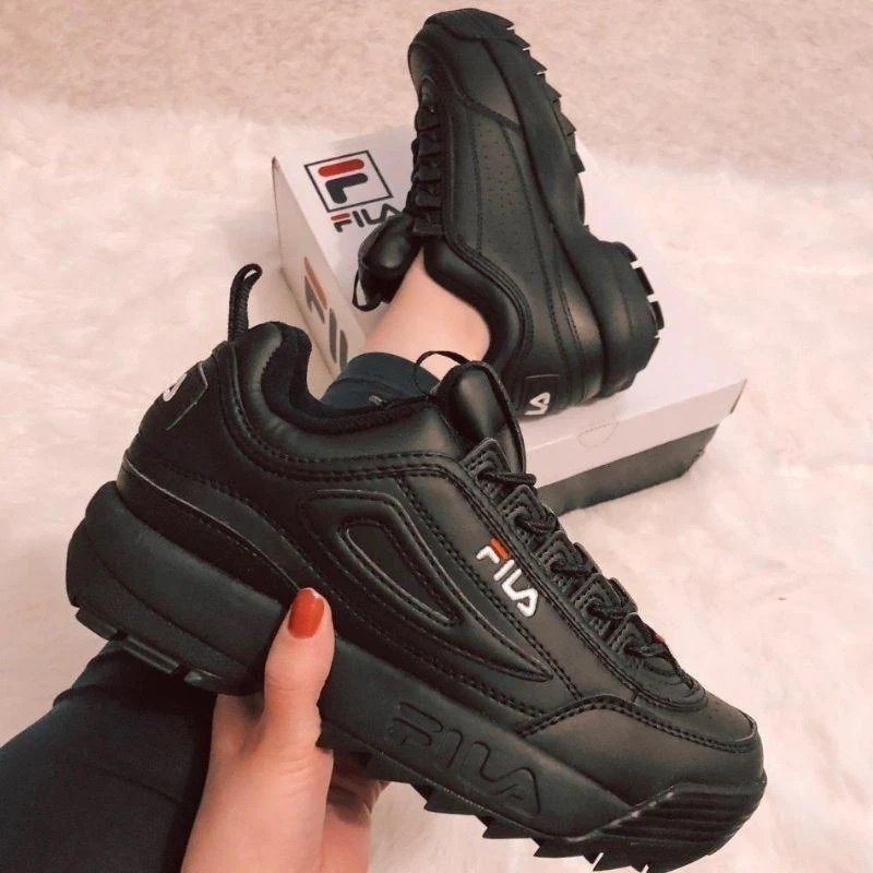 Tênis preto hot sale fila