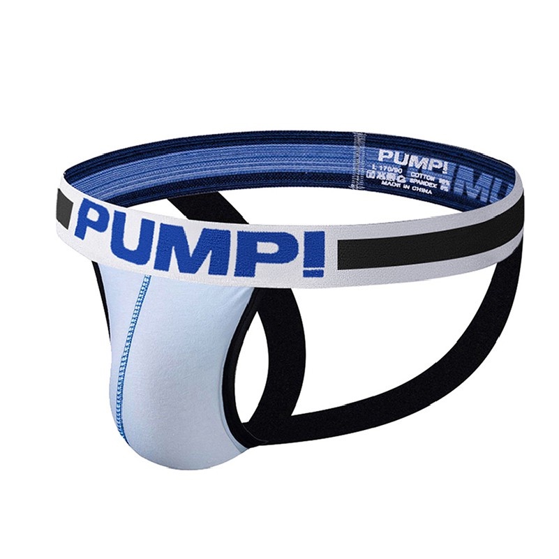 Cueca Jockstrap Pump Azul - Algodão - Modelo H86a | Shopee Brasil