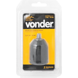 Mandril de aperto rápido metálico, 10 mm - 3/8", rosca 3/8", VONDER em Oferta na Shopee