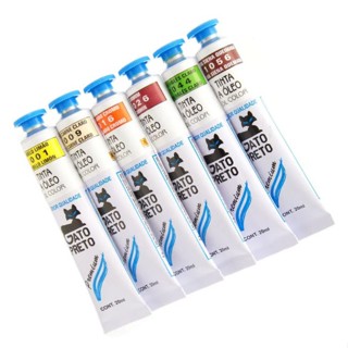 Tinta Óleo Premium G1 Opaco 20ml Gato Preto em Oferta na Shopee