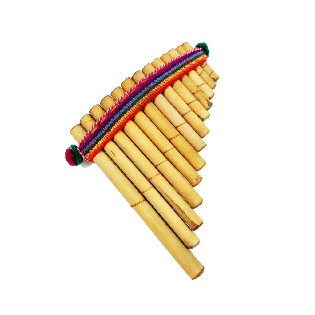 FLAUTA PAN PERUANA, FEITA DE BAMBÚ, COM 13 NOTAS - SORTIDA