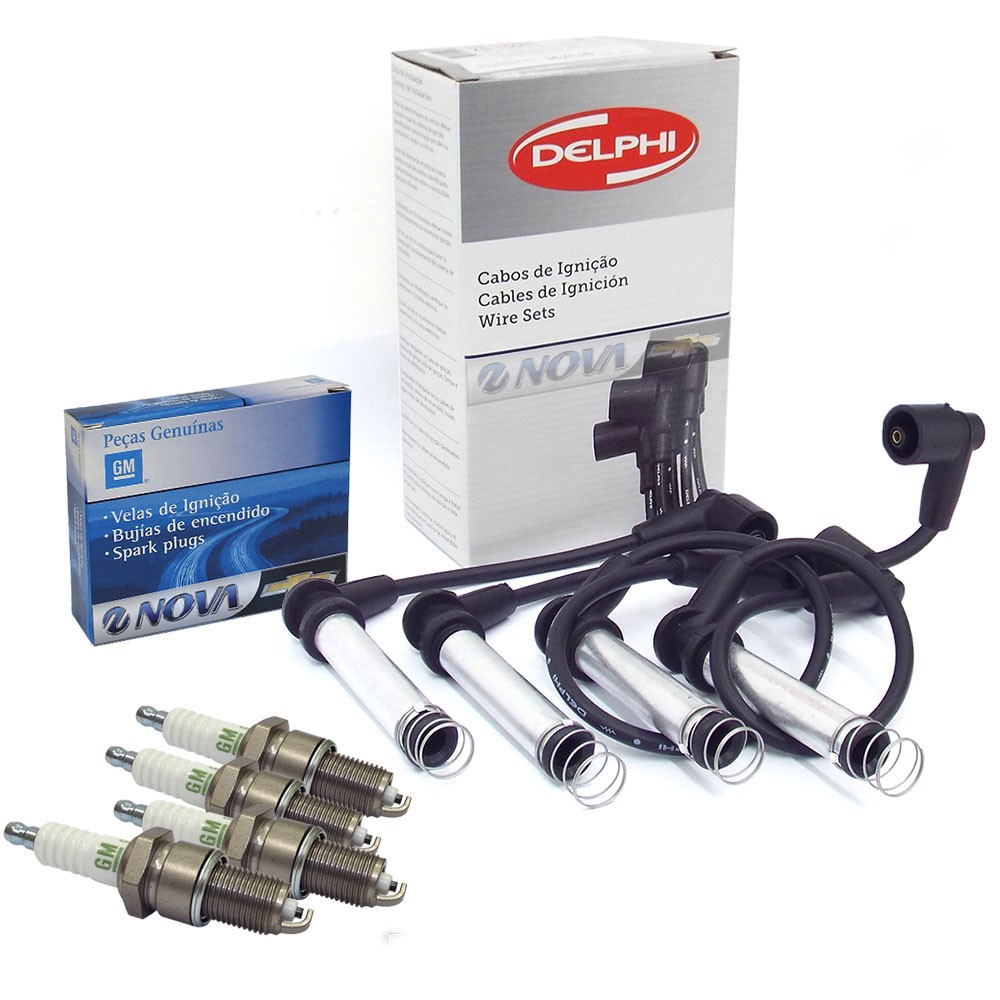 Kit Velas E Cabos De Ignicao 1.0 Fl Celta 2010 2011 2012 em Oferta na Shopee