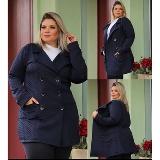Sobretudo Plus Size Feminino: Tecido Matelasse