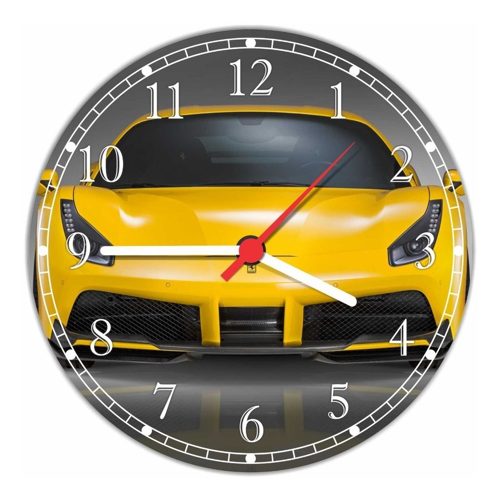 Relógio De Parede Carro Ferrari Salas Quartos Quartz 14