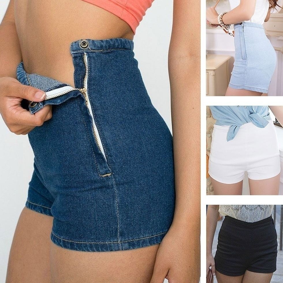 shorts hot pants cintura alta