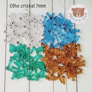 Olho cristal 7mm (05 pares) para Amigurumi/Crochê