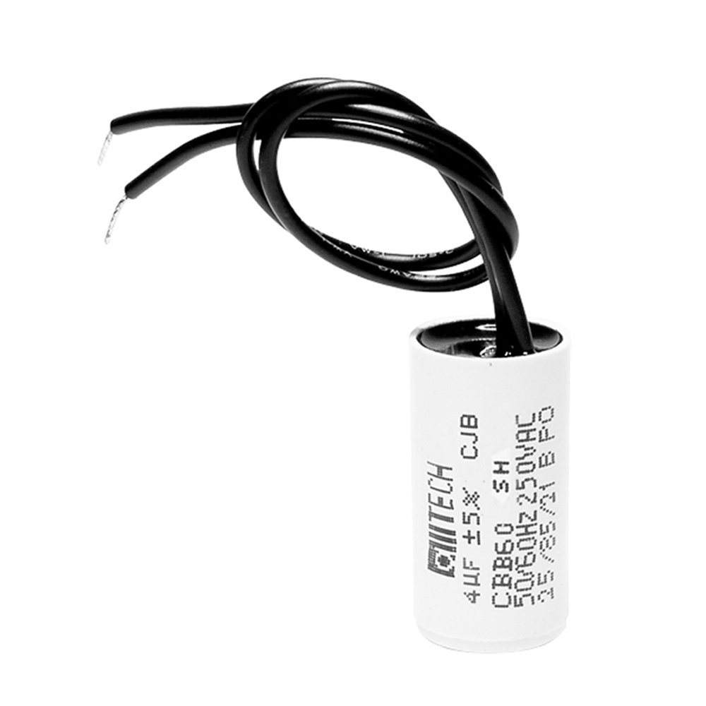 Capacitor 4uf 250vca Motores 2 Fios Permanente Novo — imagem 2 de 2