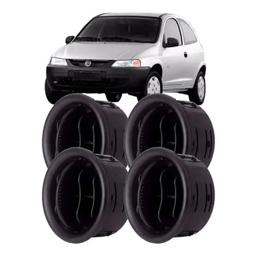 Kit 4 Difusor Saida De Ar Celta 2000 2001 2002 2003 A 06 Preto(Ap1562x4)