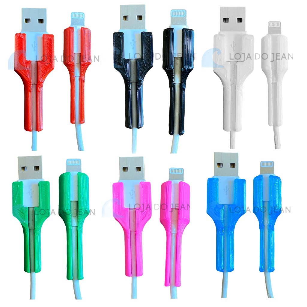 Protetor De Cabo Lightning Apple Iphone iPad Proteção ESCOLHA COR em Oferta na Shopee