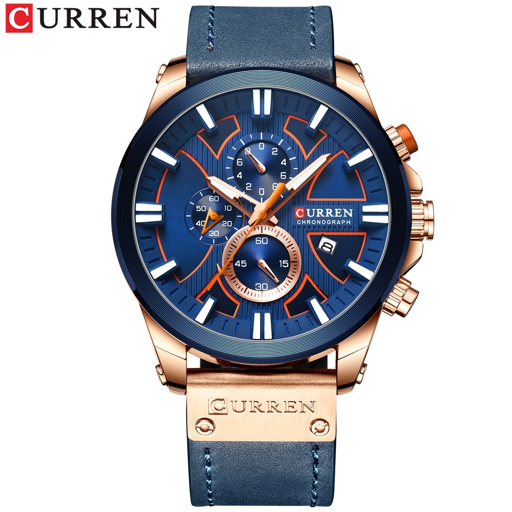 CURREN Relógio De Pulso Masculino Multifuncional Com Pulseira De Couro Original CR46LX em Oferta na Shopee