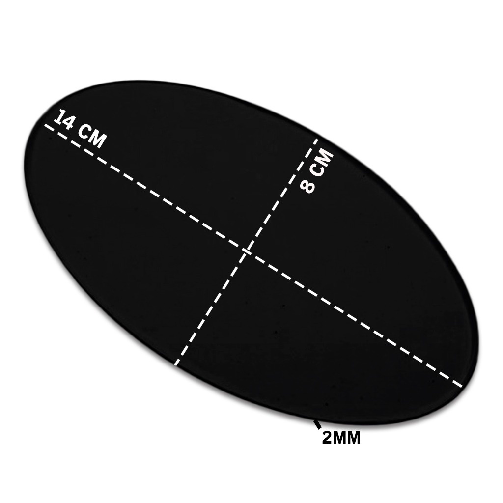 Base Acrílica Leitosa PRETA Oval 14X8 cm - 01 Pacote Com 03 Unidades em Oferta na Shopee