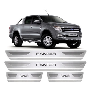 Kit 4 Soleira De Porta Aço Inox Ford Ranger 2013 2014 2015 2016 2017 2018 2019 2020