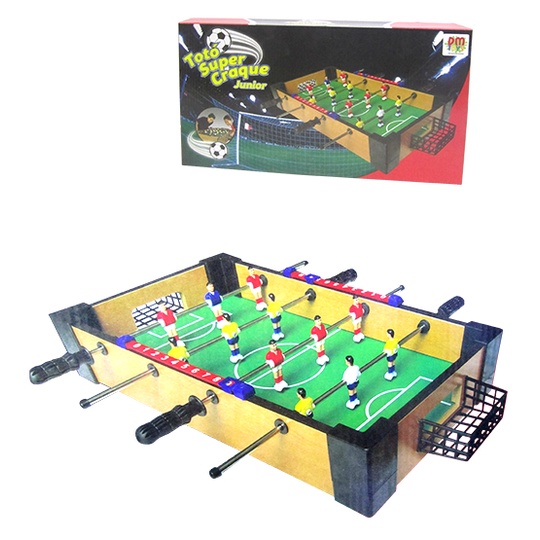 Mini Pebolim Totó Futebol de Mesa com Bolas e Placar.