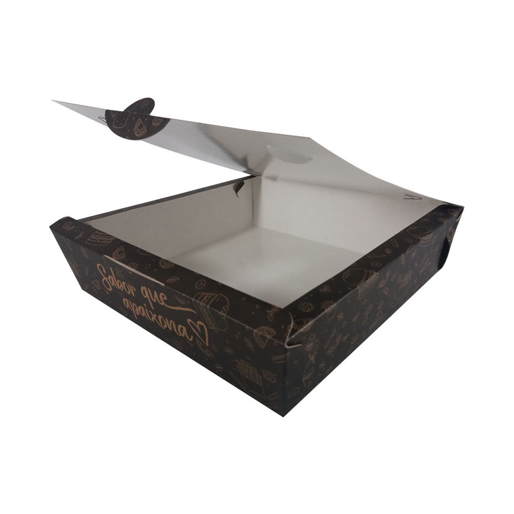 25 Embalagem Quadrada G Salgados Batata Rosti Pizza Delivery Al-g34 em Oferta na Shopee