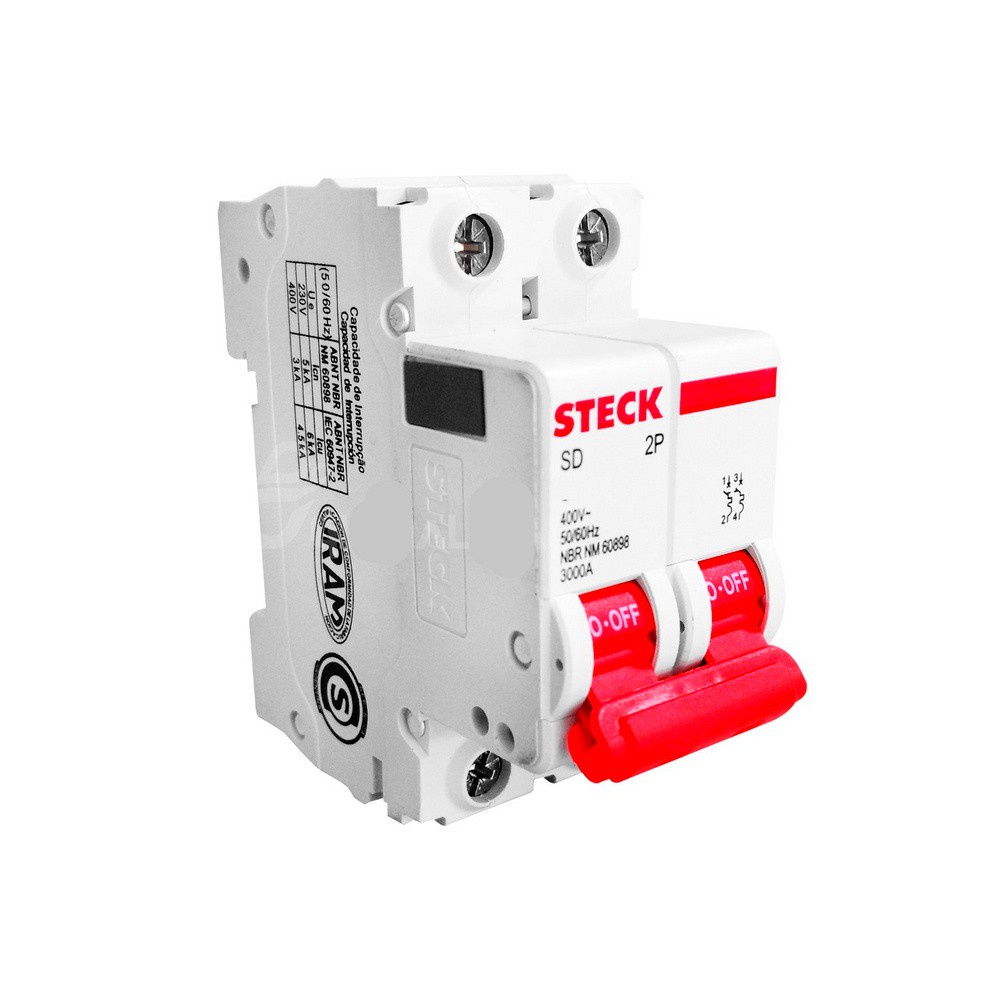 Disjuntor Din Sdd62c02 Curva C Bipolar 2a Steck - Bipolar