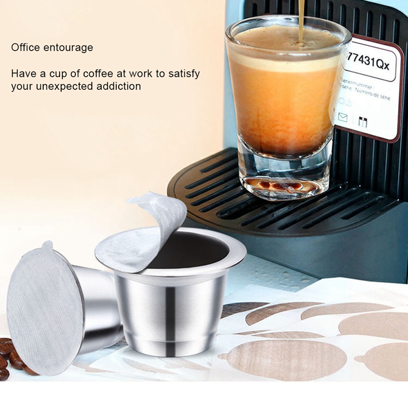 100Pcs Adesivo De Alumínio Tampas Selos Adesivos Para Enchimento De Cápsula De Café Nespresso Vazia Descartável Tampa Reutilizável 37Mm