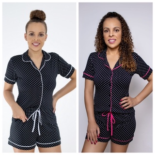 Pijama Feminino Americano de Botão