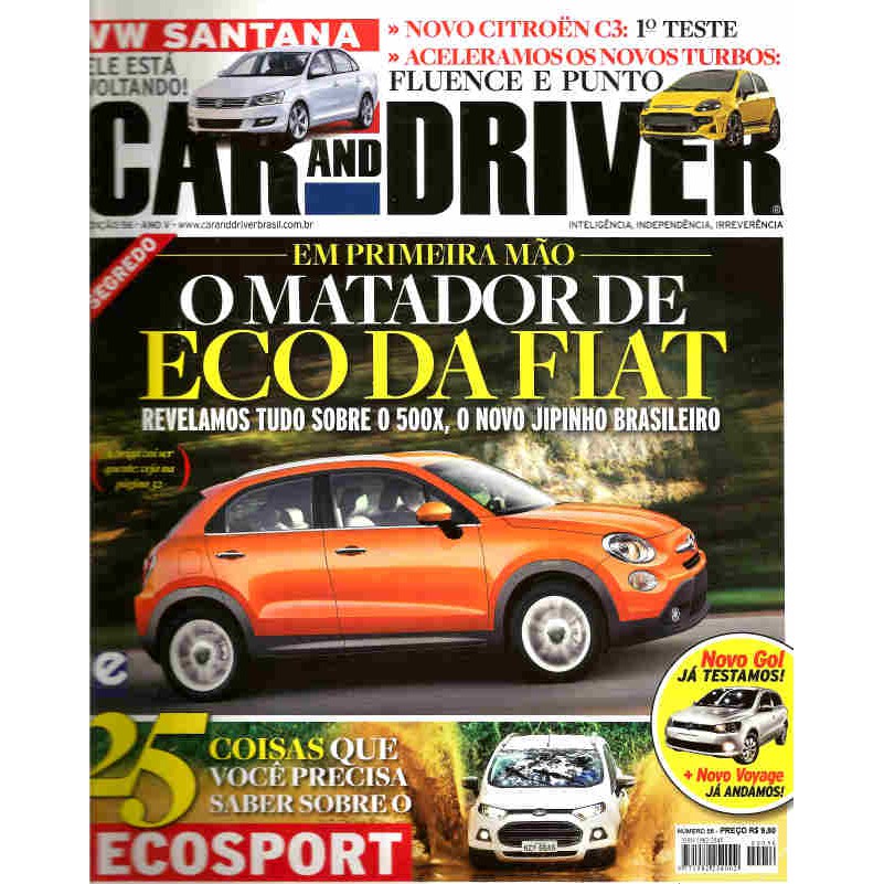 CAR AND DRIVER 56 *  500X * SANTANA * C3 * FLUENCE * PUNTO