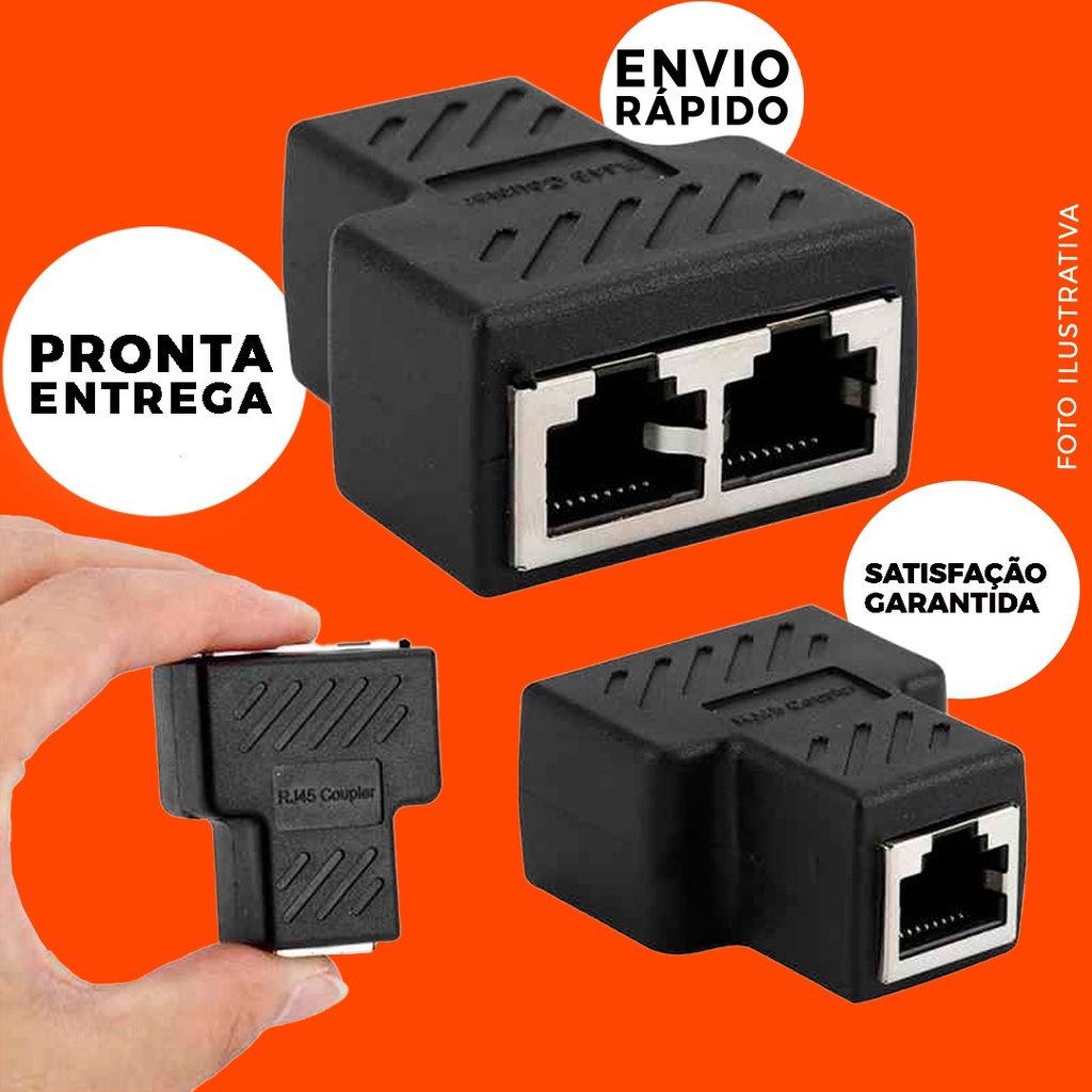 Divisor Rede Adaptador Splitter Duplicador Extensão Rj45 em Promoção na  Americanas