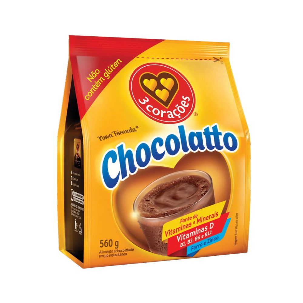 Achocolatado em Pó Chocolatto Três Corações 560g/ Sem leite de origem animal