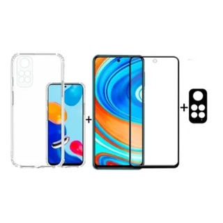 Kit Película Vidro 3D Xiaomi Redmi Note 11 4G/Note 11S+Capa Capinha Anti Shock+Pelicula Camera The new listing em Oferta na Shopee