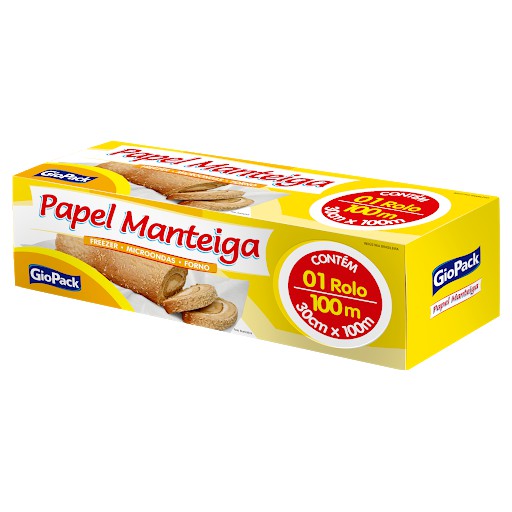 Papel Manteiga Rolo 100 Metros x 30cm Giopack - Ótima Qualidade