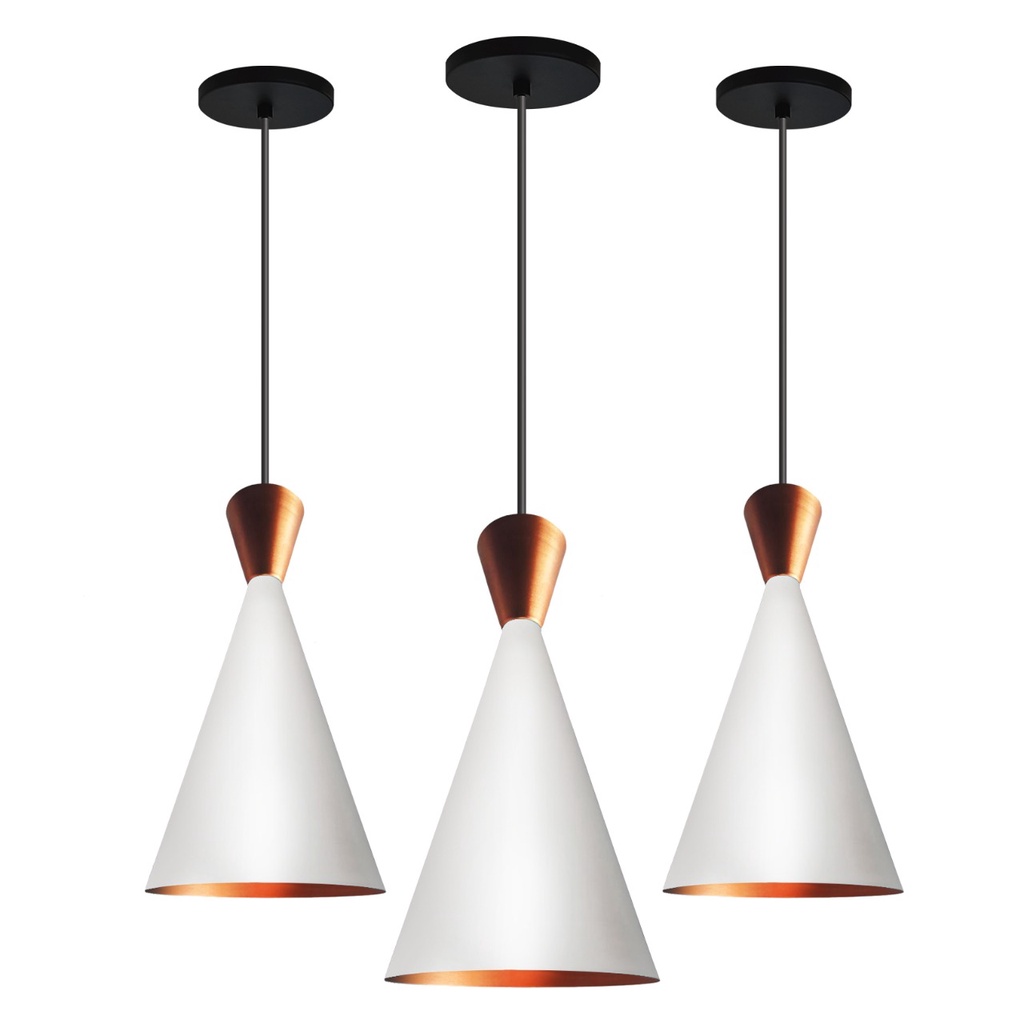 Kit 3 Lustres Pendentes Tom Dixon Branco New City