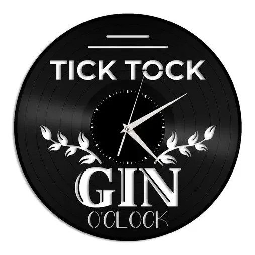 Tick Tock Gin - Relógio Disco De Vinil Decoração