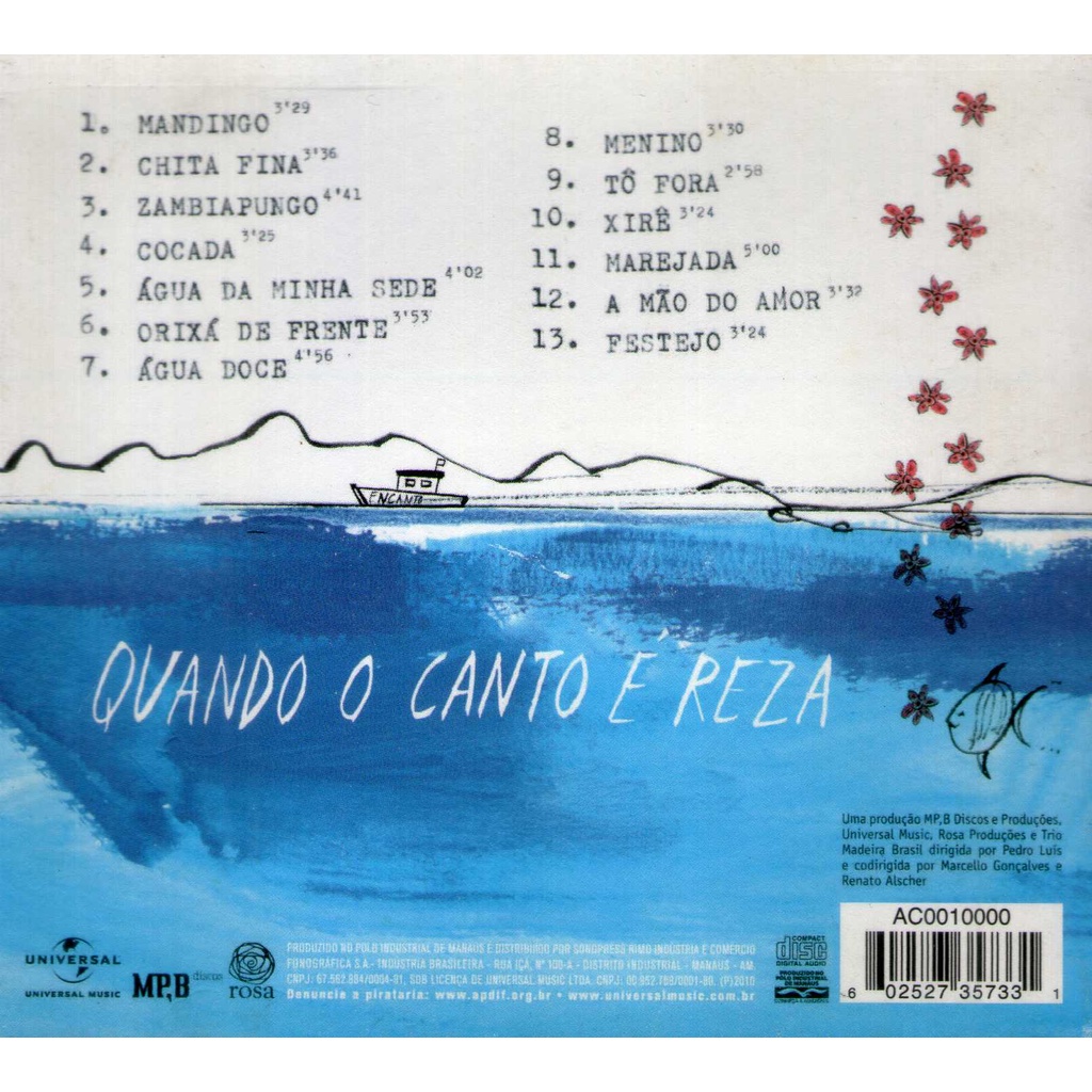 Roberta Sá & Trio Madeira - quando o canto é reza ( CD ) | Shopee