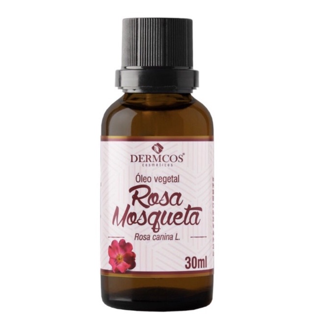 Óleo Rosa Mosqueta Puro Clareador de Manchas no Rosto e Corpo - Dermcos 30ml