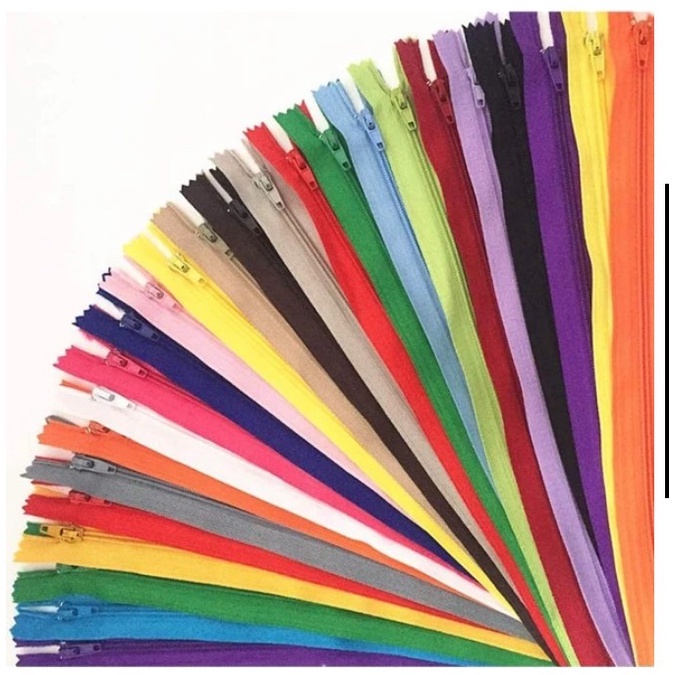 Zíper de Nylon Comum - Cores Sortidas - Kit C/ 20 Unidades em Oferta na Shopee