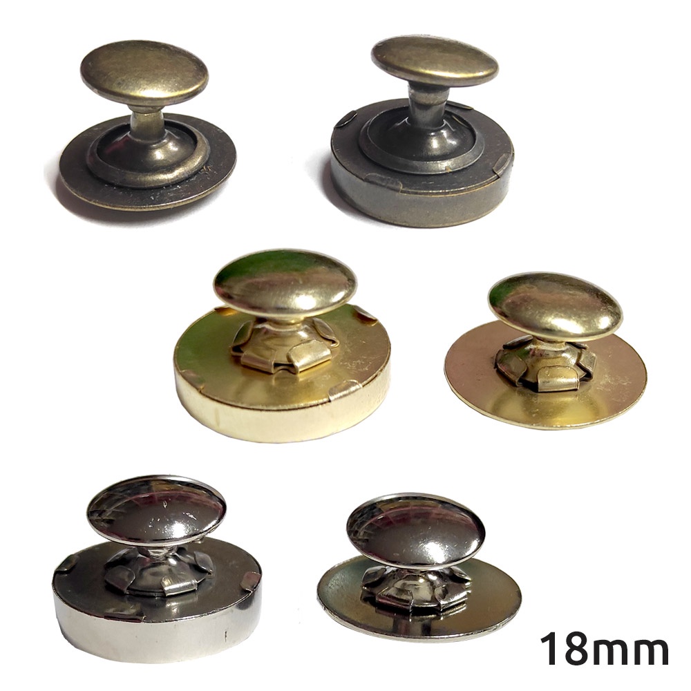 Botão imantado 18mm rebite duplo com 10 unidades em Oferta na Shopee