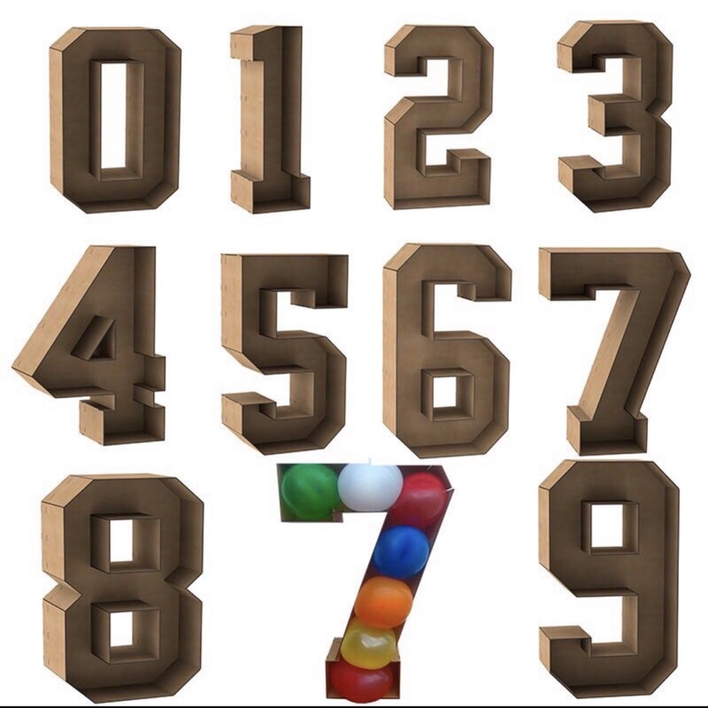Número Em Mdf Mosaico Para Bexigas 70 Cm Festas/Aniversários em Oferta na Shopee