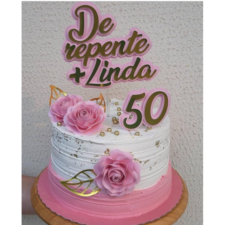 Topo de bolo De repente + linda em Oferta na Shopee