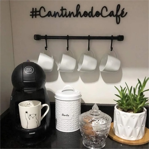 Aplique de Parede #Cantinho do Café Minimalista Lettering MDF Preto Decorativo Escultura Cozinha em Oferta na Shopee