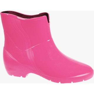 Galocha Cano Curto Rosa Borracha Feminina Chuva Bota Pat RCA 20