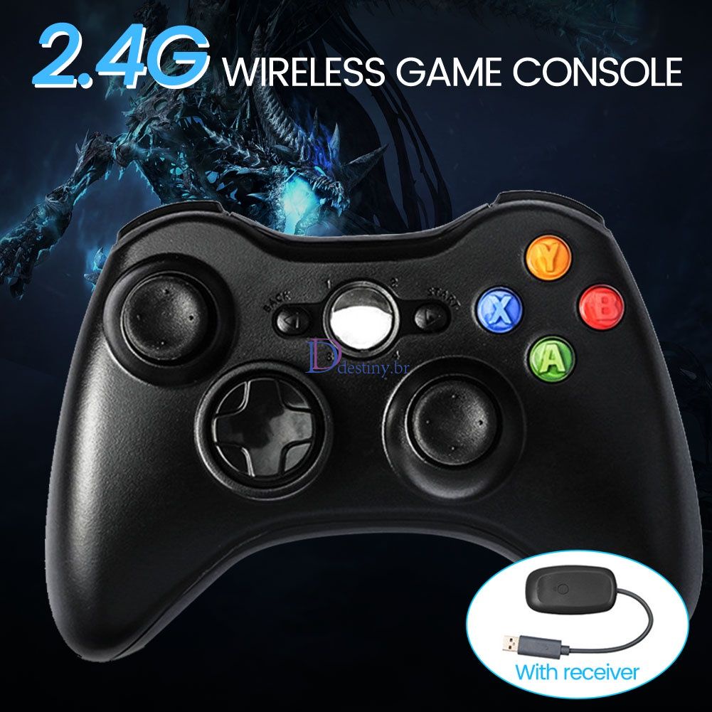 For xbox 360 gamepad 2 4g wireless controller with pc receiver dual