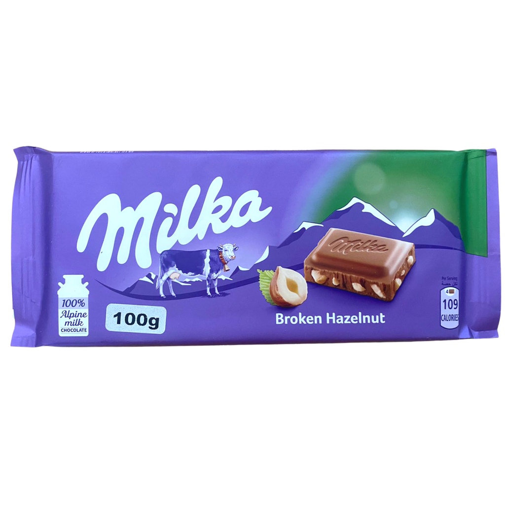 Chocolate Milka Hazelnut - Chocolate ao leite com pedaços de avelã - Importado 100g - Embalado em caixa de isopor, veja as avaliações da loja.