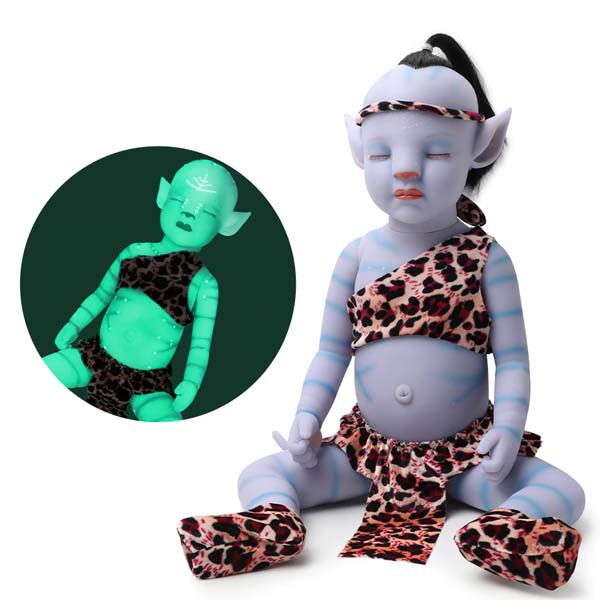 Bebe Reborn Avatar 100 Silicone 53cm Brilha No Escuro Shopee Brasil