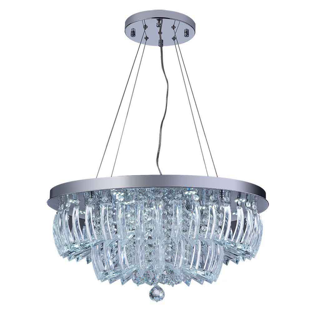 Lustre Sala de Jantar Pendente de Cristal Legítimo LED Ingrid 36W 3000K Moderno Quarto Sala Jantar