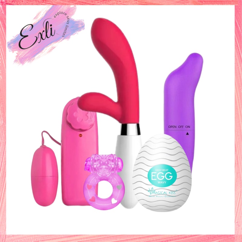 Kit Vibrador Estimulador De Clitóris5370 Cápsula Bullet Egg Masturnador Anel Peniano 3112