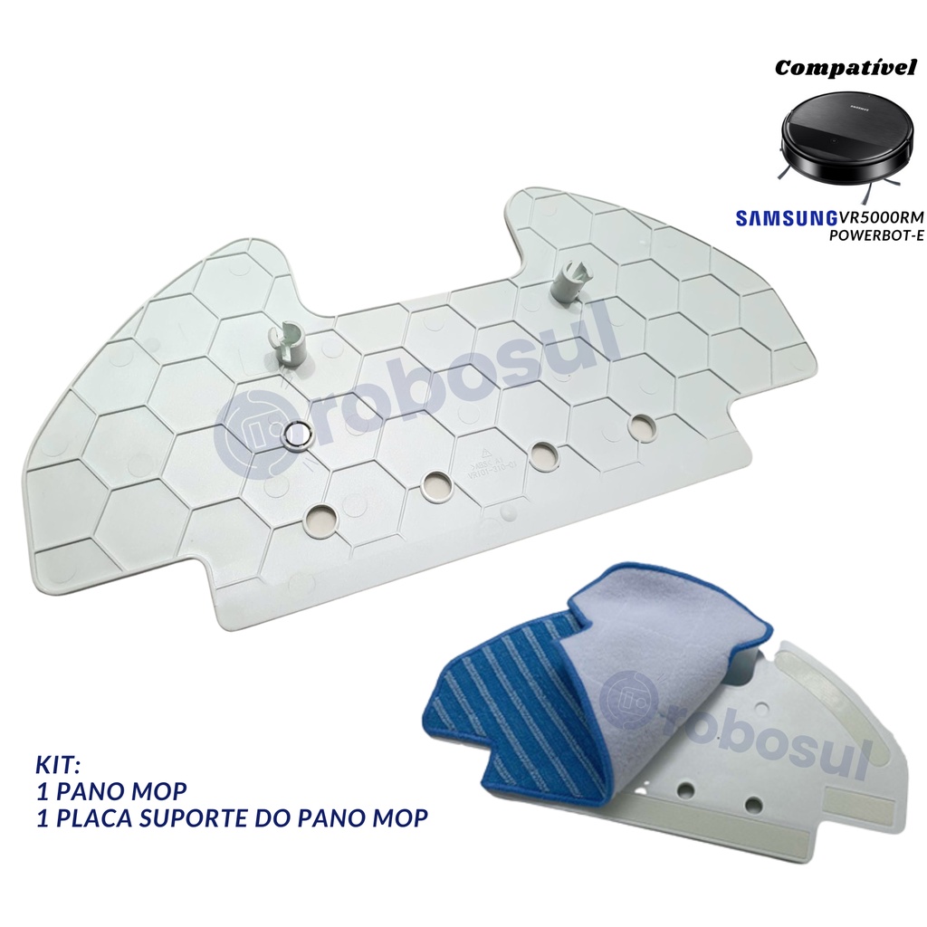 Placa Suporte Pano Mop Robô Aspirador Samsung Powerbot-E VR5000RM - VR05R5050WK/