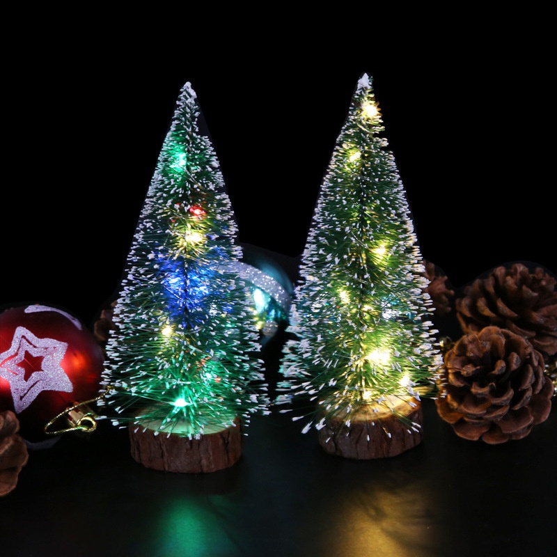 Decorações de Natal LED luz de pinheiro árvore mini pequena árvore de Natal  | Shopee Brasil