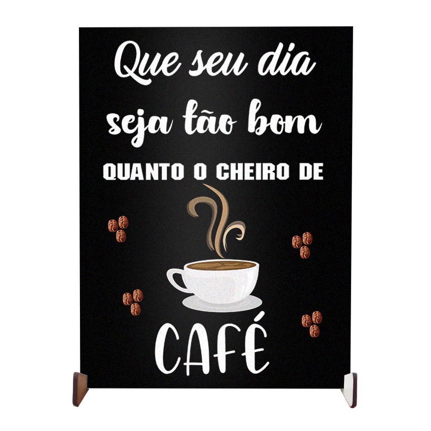 plaquinha decortiva personalizada preta para enfeite decoração cantinho do café