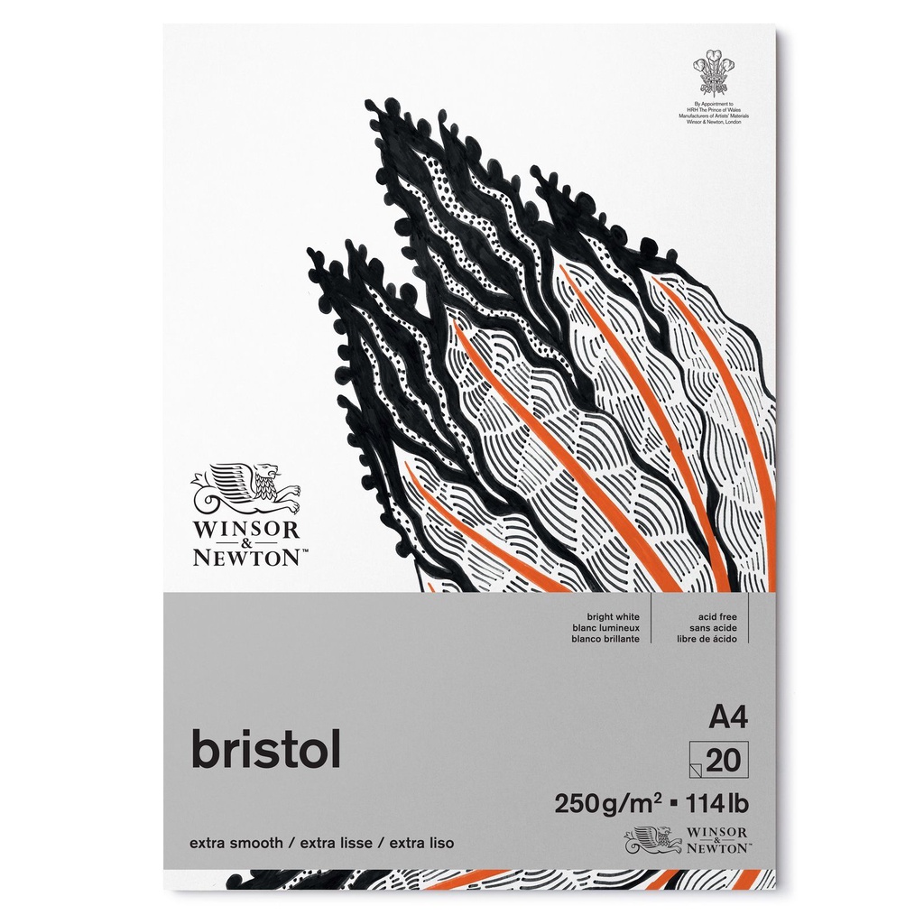 Bloco Winsor Newton Bristol Extra Smooth 250g/m2 A4 20 Fls